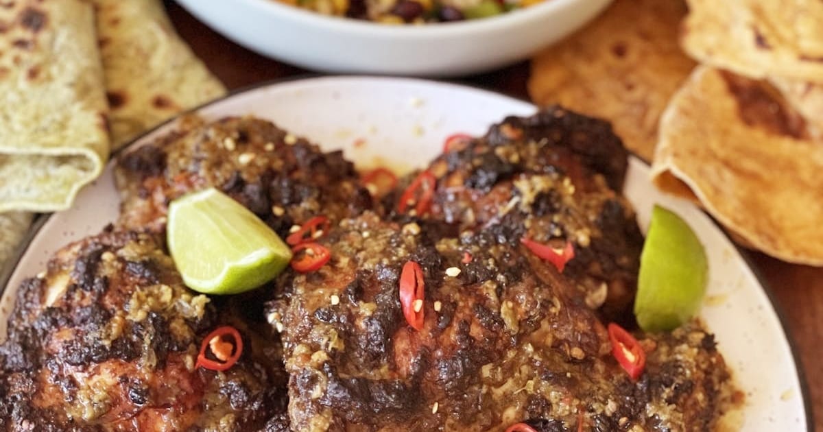 Thermomix recipe: Jerk Chicken with Black Beans and Rice | Tenina.com