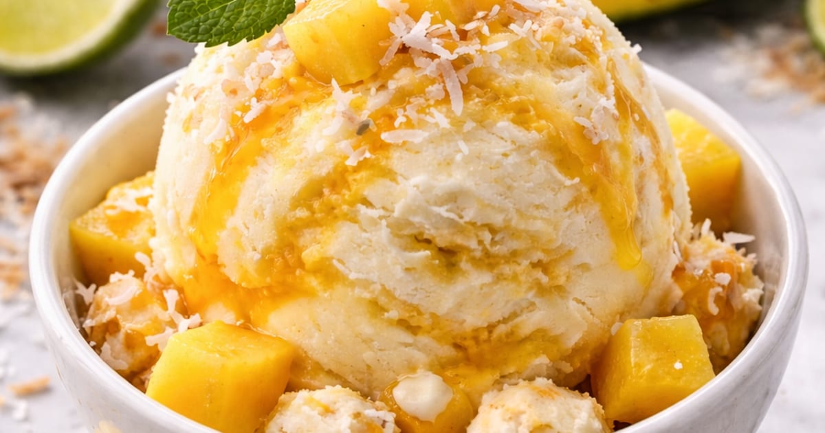 Thermomix recipe: Mango Coconut Nice Cream | Tenina.com