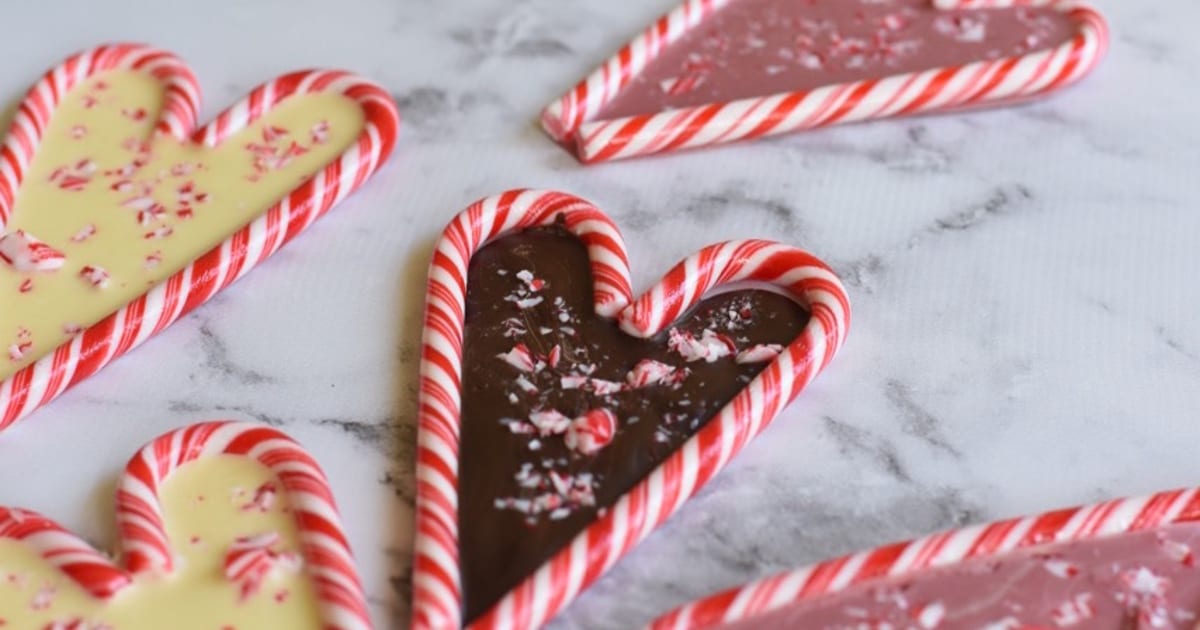 Thermomix recipe: Peppermint Candy Cane Chocolate Hearts | Tenina.com