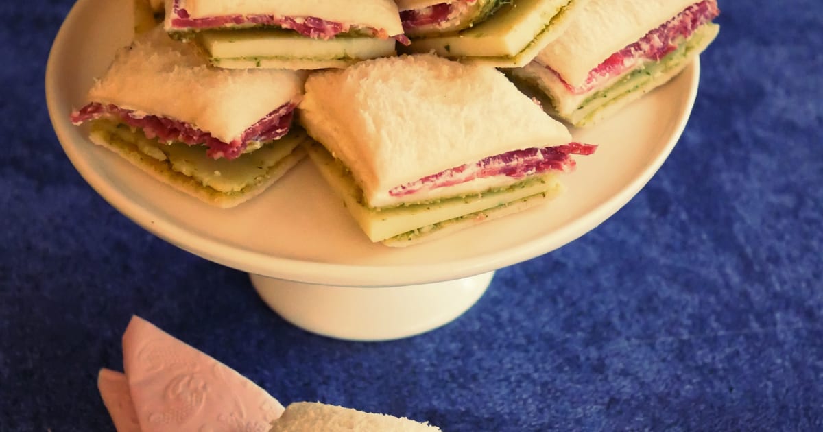Thermomix recipe: Cheese, Pesto and Salami Sandwiches | Tenina.com