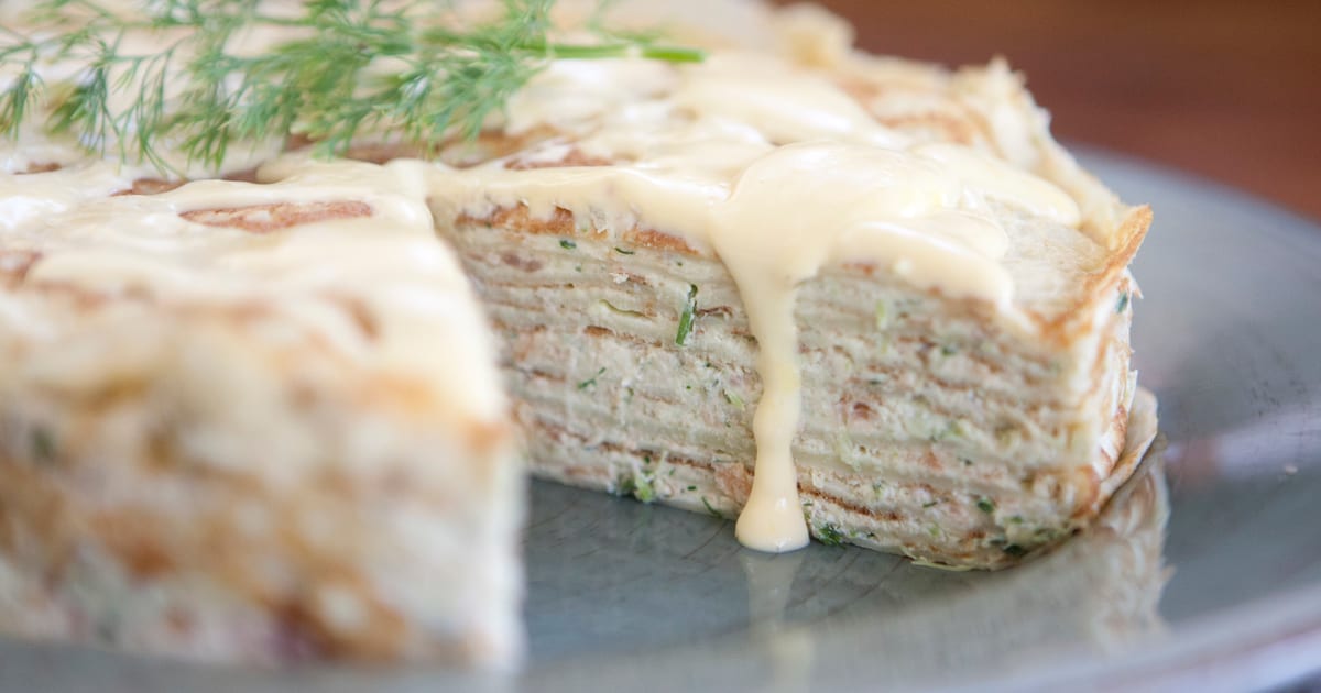 Thermomix recipe: Smoked Salmon Crepe Torte | Tenina.com