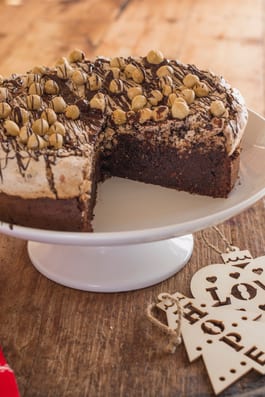 Chocolate Hazelnut Meringue Cake