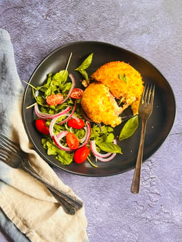 Arancini with Mortadella Pistachio and Cheese