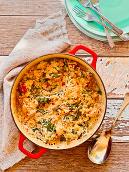 Baked Chicken Risotto with Chorizo