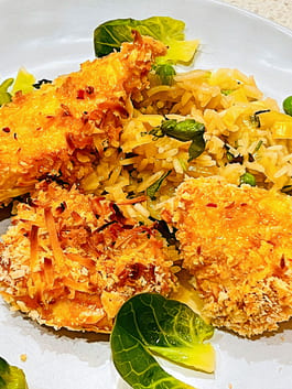 Baked Coconut Fish with Honey Dijon Sauce