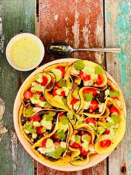 Beans and Kale Tacos with Homemade Pepper Jack