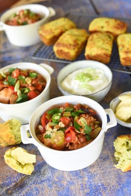 Chicken Sausage Jambalaya With Cheesy Cornbread Muffins 1