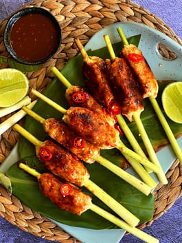 Chicken and Pork Lemongrass Skewers OH P