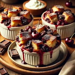 Choc Cherry Brioche Pudding