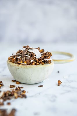 Chocolate Granola with Pink Salt Flakes
