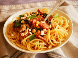 Chorizo and Chick Pea Spagettini LS THERMOMIX