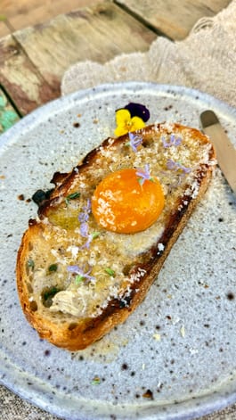 Confit Egg Yolks with Truffle Parmesan Butter