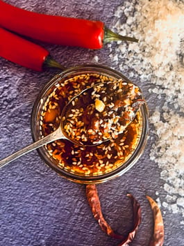 Crispy Chilli Oil ECU spoon salt