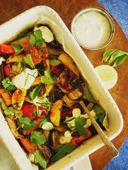Curried Roast Veggies with Yoghurt P Tenina