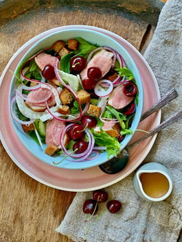 Duck Salad with Cherries