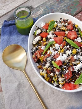 Fresh Corn Tomato Salad with Mint Oil P Fotor