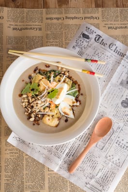 Ginger Congee With Gai Lan