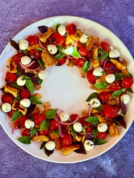 Golden Gnocchi Caprese Wreath