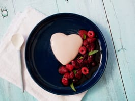 Heart Panna Cotta Blue Fotor