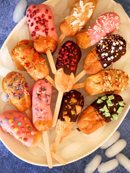 Ice Cream Eclairs on plate