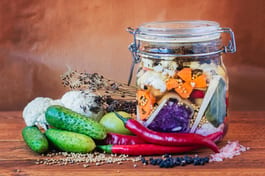 Jar of Lacto Fermented pickles LS