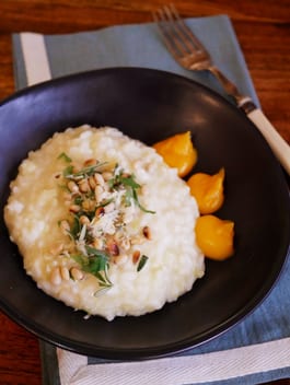 Leek Risotto With Pumpkin Puree 1 Fotor