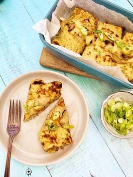 Leek and Mushroom Savoury Baked Pancakes Fotor