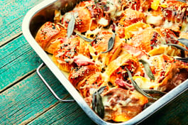Leftover Turkey Ham Croissant bake