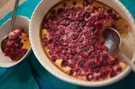 Lemon Coconut Pudding With Raspberries