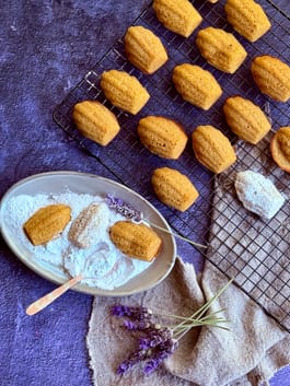 Lemon Madeleines with Lavender Sugar
