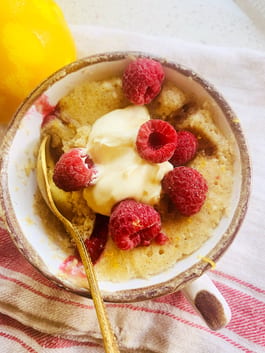 Lemon Raspberry Cake in a Mug for One P Tenina