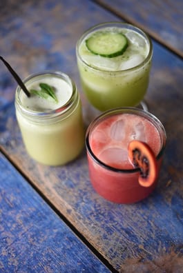 Lemonades vanilla mintcucumber and persimmon