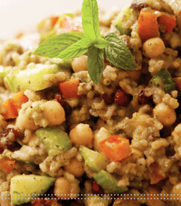 Minted Red Rice And Chick Pea Salad