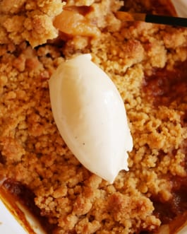 Prana Chai Ice Cream on Apple Crumble