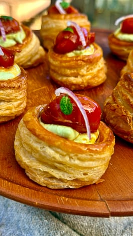 Puff Pastry Tarts with Whipped Feta and Confit Tomatoes