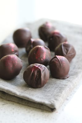Raspberry Ganache Truffles