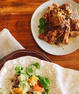 Roast Lamb With Citrus Mint Salad And Flat Bread Oh Fotor