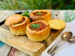 Roasted Red Pepper Soup in Bread Bowls34 L Sjpg