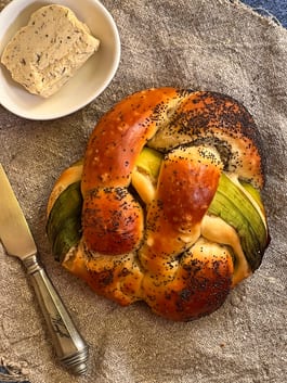 Challah with Leek and Poppy Seeds