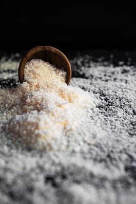 Salt falling out of a bowl 1