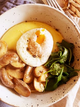 Soft Polenta with poached egg etc TENINA