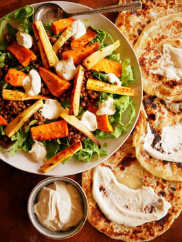 Spiced Lentil and Roast Veggie wrap