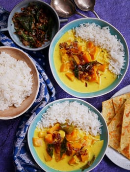 Sri Lankan Pumpkin Curry with roti OH P Thermomix