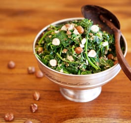 Steamed Spinach With Hazelnut And Fennel Dressing Fotor