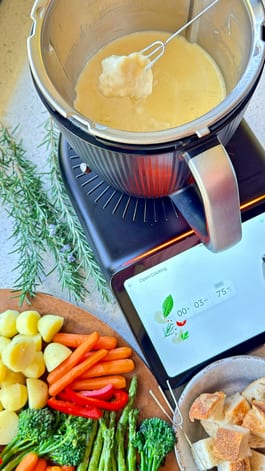 Thermomix 7 Cheese Fondue with fork