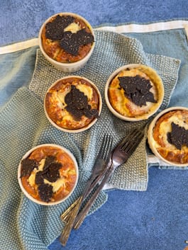 Three Cheese Souffles with truffle