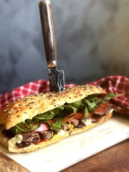 Steak Sandwich with Caramelised Onions