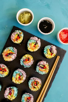 Unicorn Sushi on blue