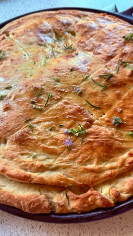 Stuffed kefir focaccia