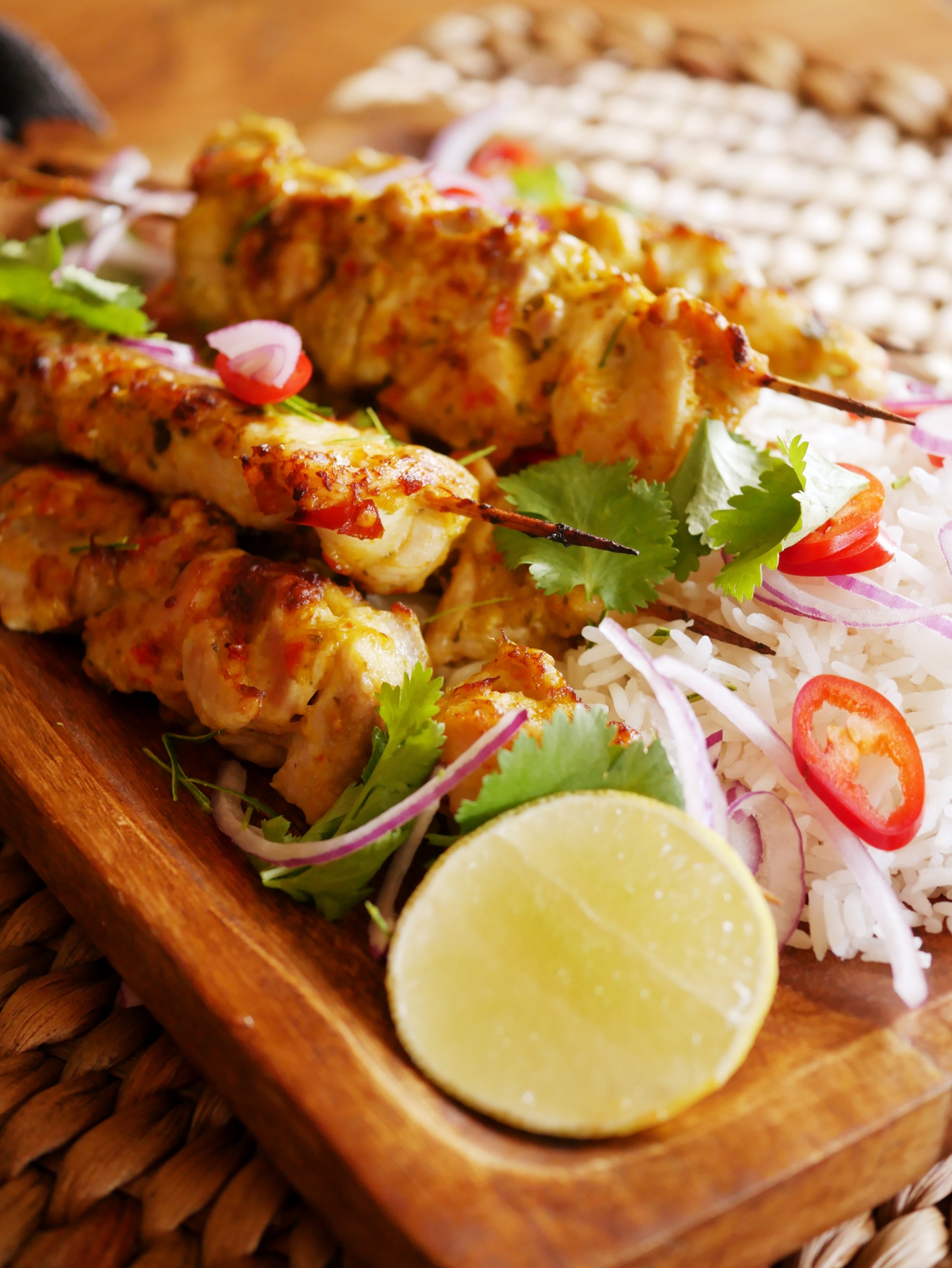 Lemongrass Skewered Chicken Kabobs